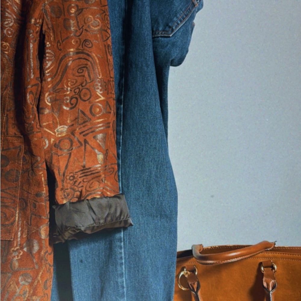 Vintage Patterned Brown Jacket - image 3